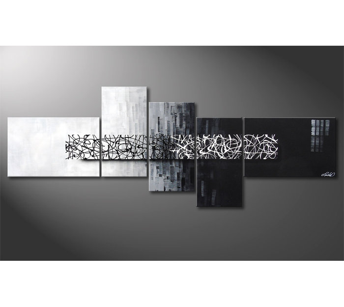 Ebern Designs 5-tlg. Gerahmtes Leinwandbild-Set Day and Night